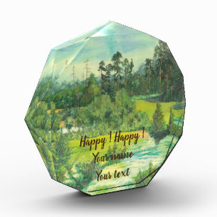 green valley Watercolor Photo Block