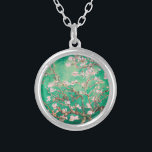 Green Van Gogh Almond Blossoms Silver Plated Necklace<br><div class="desc">Soft Green Almond Blossoms by Vincent Van Gogh colour alteration copyright 2sweet4wordsDesigns/ PureVintage Love Soft Green Almond Blossoms for an artistic touch to Personal Style, Wedding Party, Baby Shower, Office gifts or Spring Party: Celebrate your special occasions with the enchanting beauty of Vincent Van Gogh's Almond Blossoms. Our Soft Green...</div>