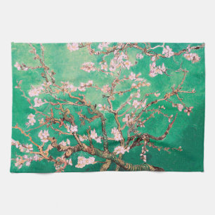 Green Van Gogh Almond Blossoms Tea Towel