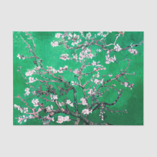 Green Van Gogh Almond Blossoms Tissue Paper