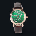 Green Van Gogh Almond Blossoms Watch<br><div class="desc">Enjoy the romantic floral scene of Vincent Van Gogh's Almond Blossoms with updated colour schemes.

watch,  wristwatch,  van gogh,  vincent van gogh,  flowers,  floral,  almond blossoms,  elegant,  gifts for her,  cheap gifts</div>
