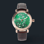 Green Van Gogh Almond Blossoms Watch<br><div class="desc">Enjoy the romantic floral scene of Vincent Van Gogh's Almond Blossoms with updated colour schemes.

watch,  wristwatch,  van gogh,  vincent van gogh,  flowers,  floral,  almond blossoms,  elegant,  gifts for her,  cheap gifts</div>