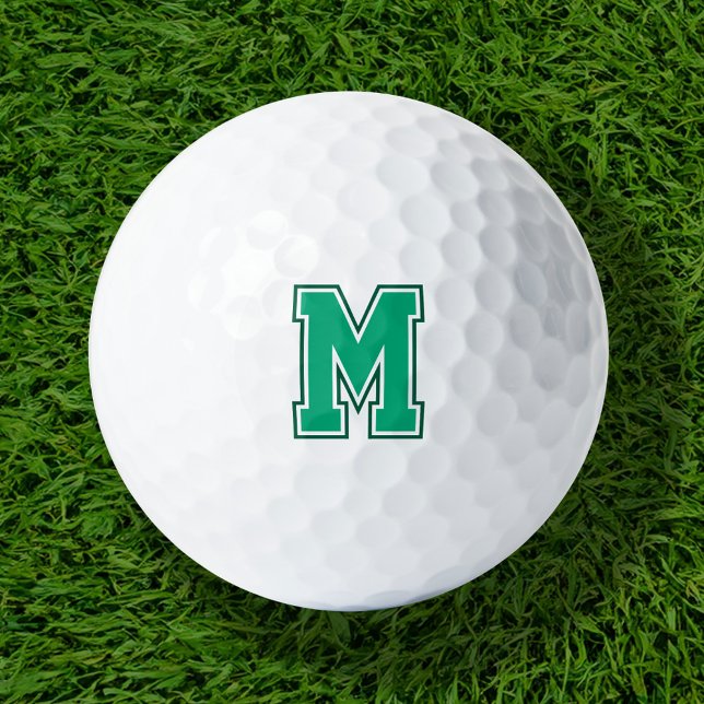Green Varsity Monogram Golf Balls (Creator Uploaded)