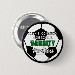 Green Varsity Soccer Custom High School Spirit 6 Cm Round Badge