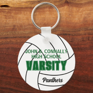 Green Varsity Volleyball Custom High School Team Key Ring