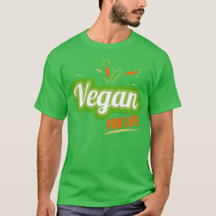Green Vegan For Life Logo Go Vegan T-Shirt