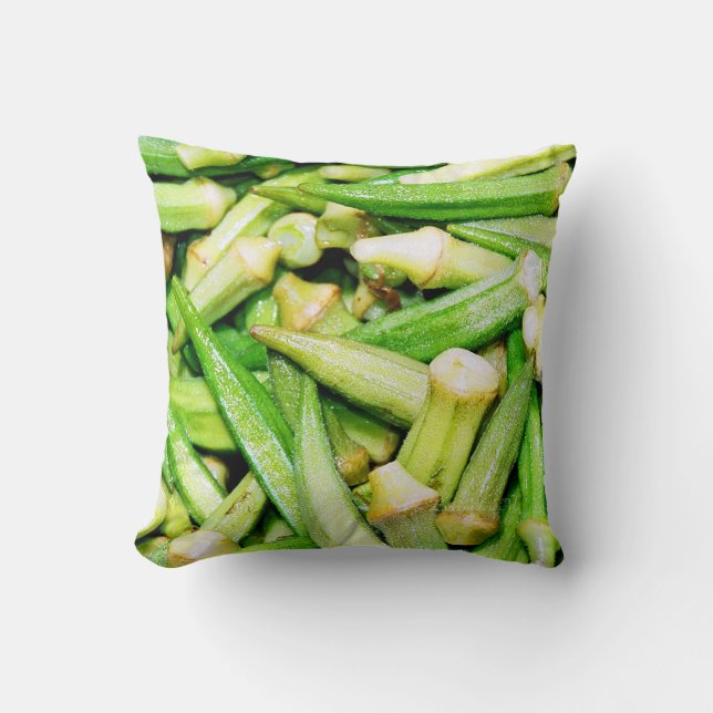 Green vegetables Okras pillow (Front)