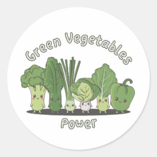 Green Vegetables Power Classic Round Sticker