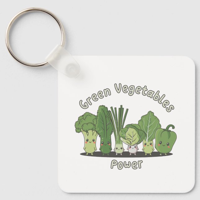 Green Vegetables Power Key Ring (Front)