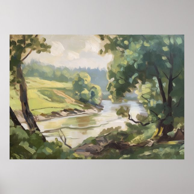 Green Vegetation Carpet by The Riverbank Poster (Front)