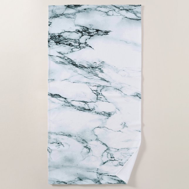 Green Vein Marble Look Personal Beach Towel (Front)