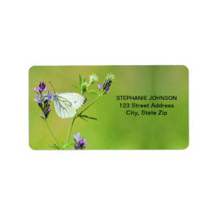 Green Veined White Butterfly Label