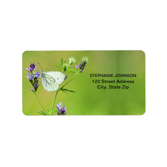 Green Veined White Butterfly Label (Front)