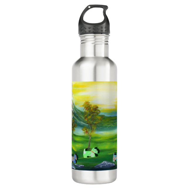 Green Venus Scotties at the Pond 710 Ml Water Bottle (Front)