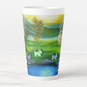 Green Venus Scotties at the Pond Latte Mug
