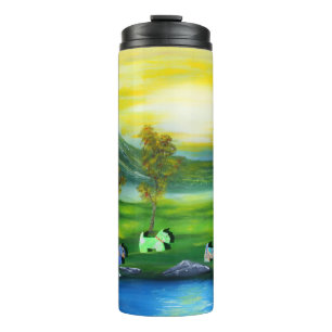 Green Venus Scotties at the Pond Thermal Tumbler