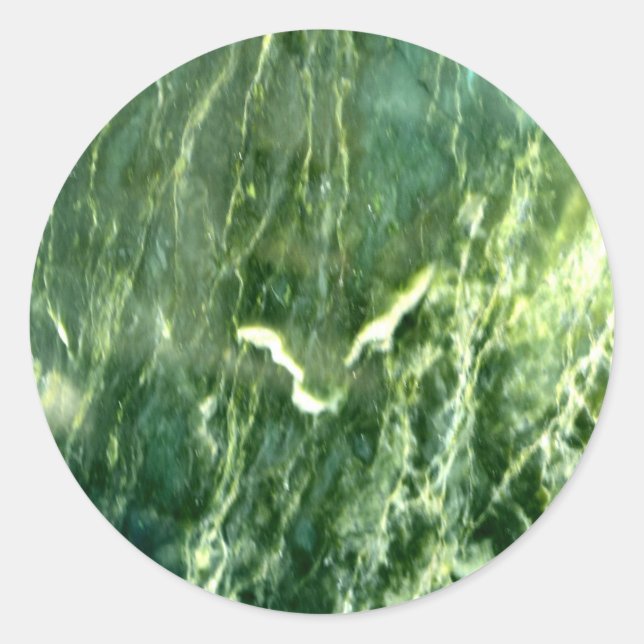 Green Verde Alpi Marble Classic Round Sticker (Front)