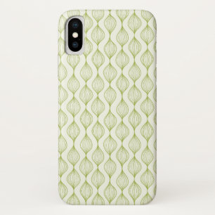 Green vertical ogee pattern background iPhone x case