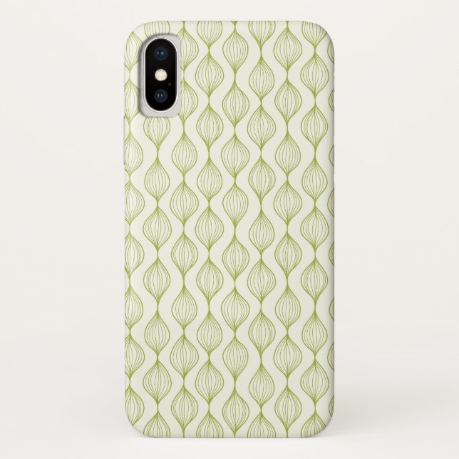 Green vertical ogee pattern background Case-Mate iPhone case (Back)