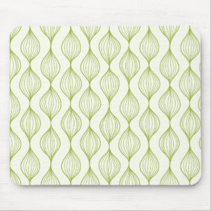 Green vertical ogee pattern background mouse mat