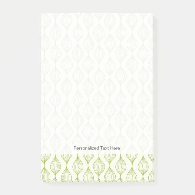 Green vertical ogee pattern background post-it notes (Front)