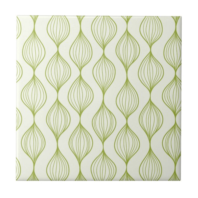 Green vertical ogee pattern background tile (Front)