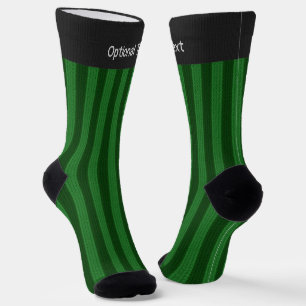 Green Vertical Stripes Holiday Knit Look custom Socks