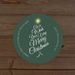 Green Very Merry Christmas Tree Envelope Seals<br><div class="desc">This Green Very Merry Christmas Tree Envelope Seals design features a sophisticated hunter green backdrop with a blend of simple ivory lettering and classic calligraphy paired with a minimalist boho styling that strikes a perfect balance between clean modern subtlety and vintage elegance. Embellishing this all beautifully is a Christmas tree-shaped...</div>