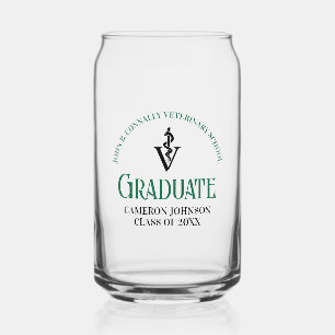 Green Veterinary School Graduation Personalised Can Glass