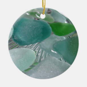 Green Vibrations Green Sea Glass Ceramic Tree Decoration