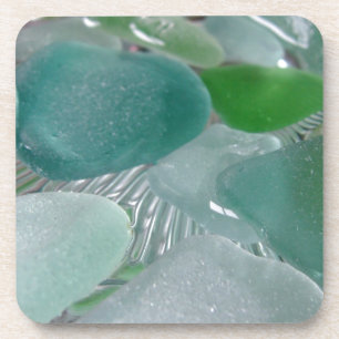 Green Vibrations Green Sea Glass Coaster