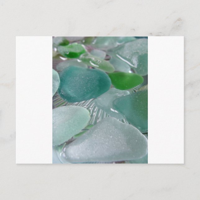 Green Vibrations Green Sea Glass Postcard (Front)