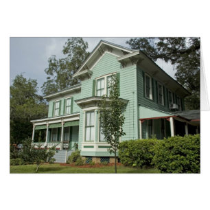 Green Victorian House Card