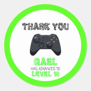 Green Video Game Truck Birthday Classic Round Sticker