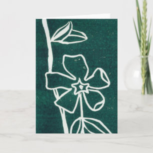 "Green Vinca" Floral Greeting Card
