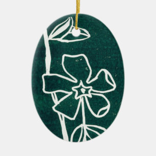 "Green Vinca" Floral Ornament