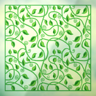 Green vine leaves and tendrils Window Cling