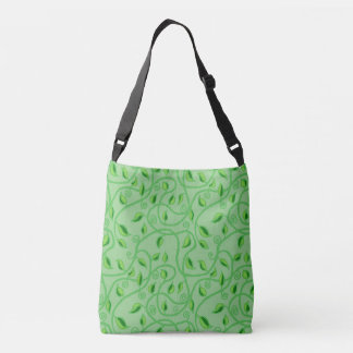 Green vine leaves tendrils  crossbody bag