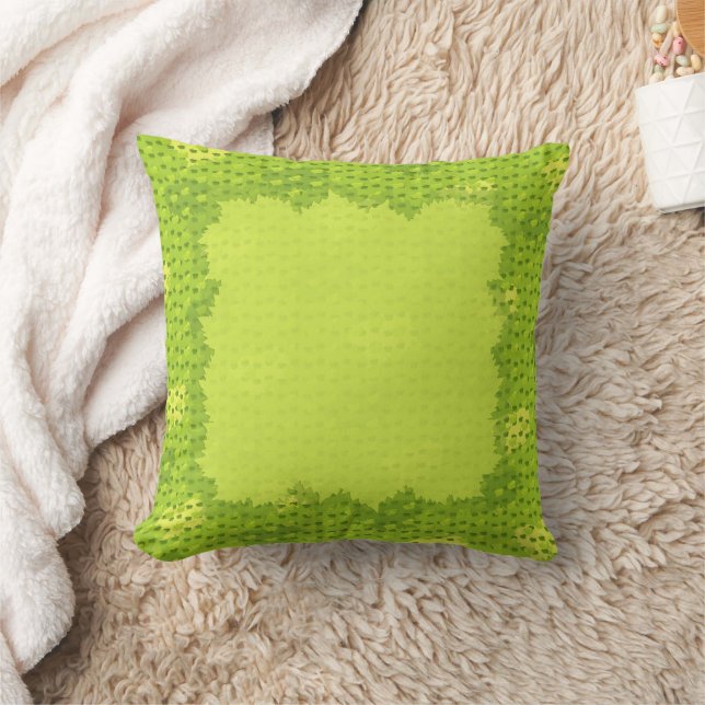 Green Vine Leaves Throw Pillow (Blanket)