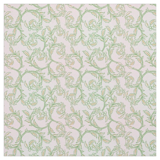 Green Vine Pattern Decorative Textile Fabric (Swatch)
