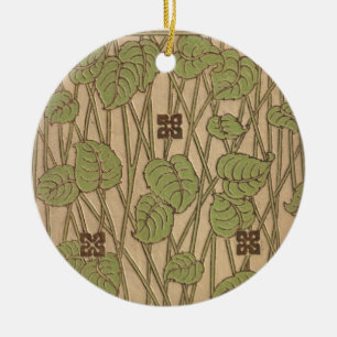 Green Vines art nouveau book cover ornament