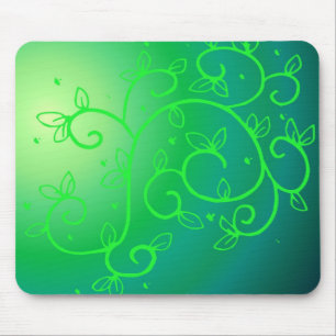 Green Vines Irish Luck Ireland Plant Flowers Art Mouse Mat