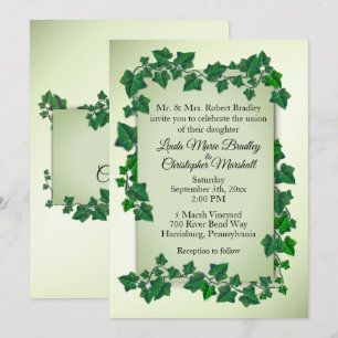 Green Vines Wedding Invitation