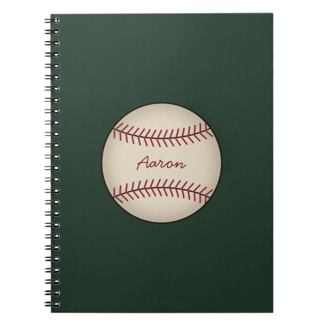 Green Vintage Baseball Notebook Gift (Front)