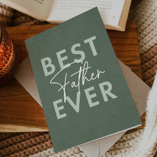 Green Vintage Best Father Ever Father's Day Card
