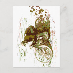 Green Vintage Board Track Motorcycle Postcard