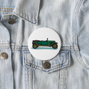 Green Vintage Car Classic Old-Timer Automobile  7.5 Cm Round Badge
