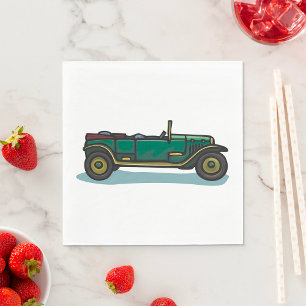 Green Vintage Car Classic Old-Timer Automobile  Napkin