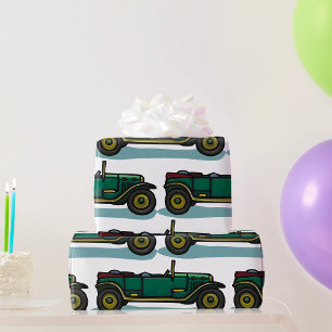 Green Vintage Car Classic Old-Timer Automobile  Wrapping Paper