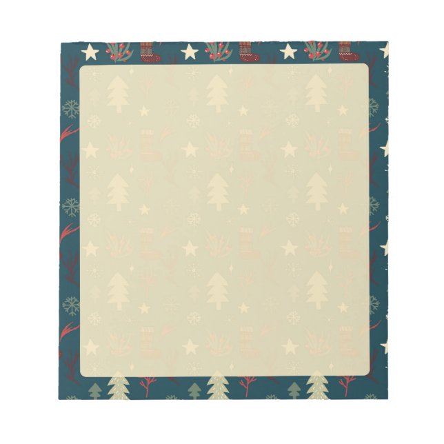 Green Vintage Christmas Notepad (Front)